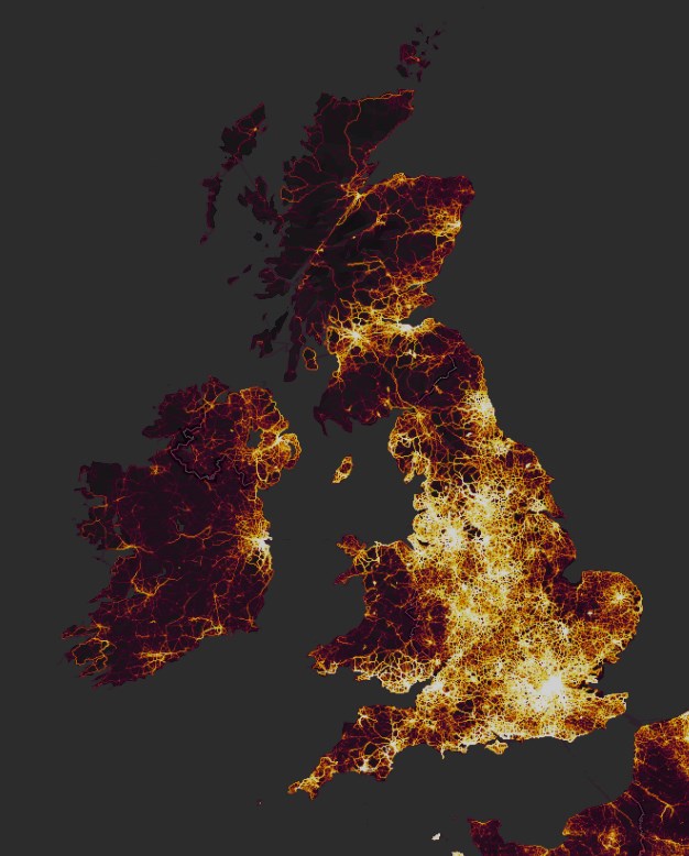 Screenshot of Strava Heatmap